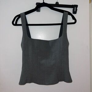 COPY - Zara square neck gray top, zipper in back